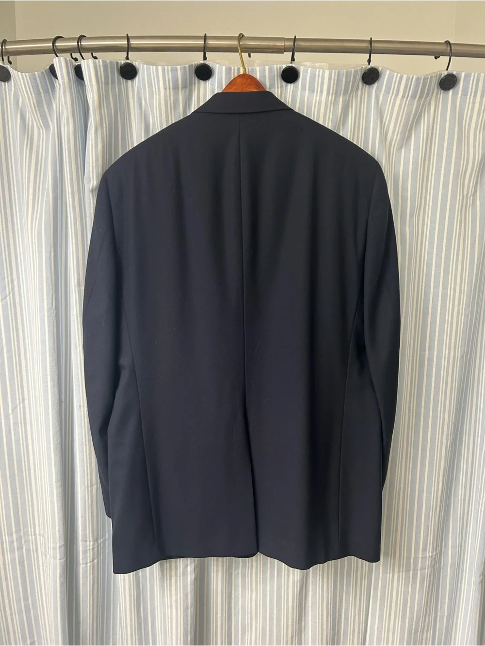Men's Navy Two-Button Blazer with Gold Buttons